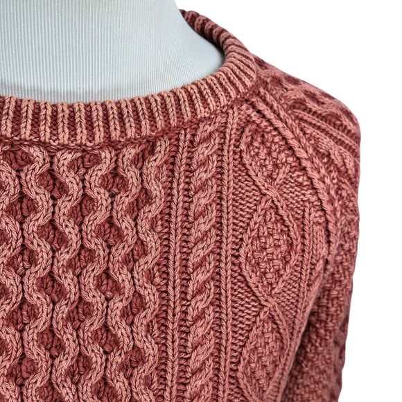 LL Bean Signature Fisherman Tunic Side Zip Sweater Women’s Small Burnt Rose Pink - Picture 3 of 11